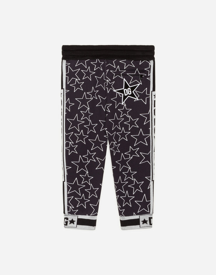 Dolce & Gabbana JERSEY JOGGING PANTS WITH STAR PRINT BLACK L4JPW3G7VHZ