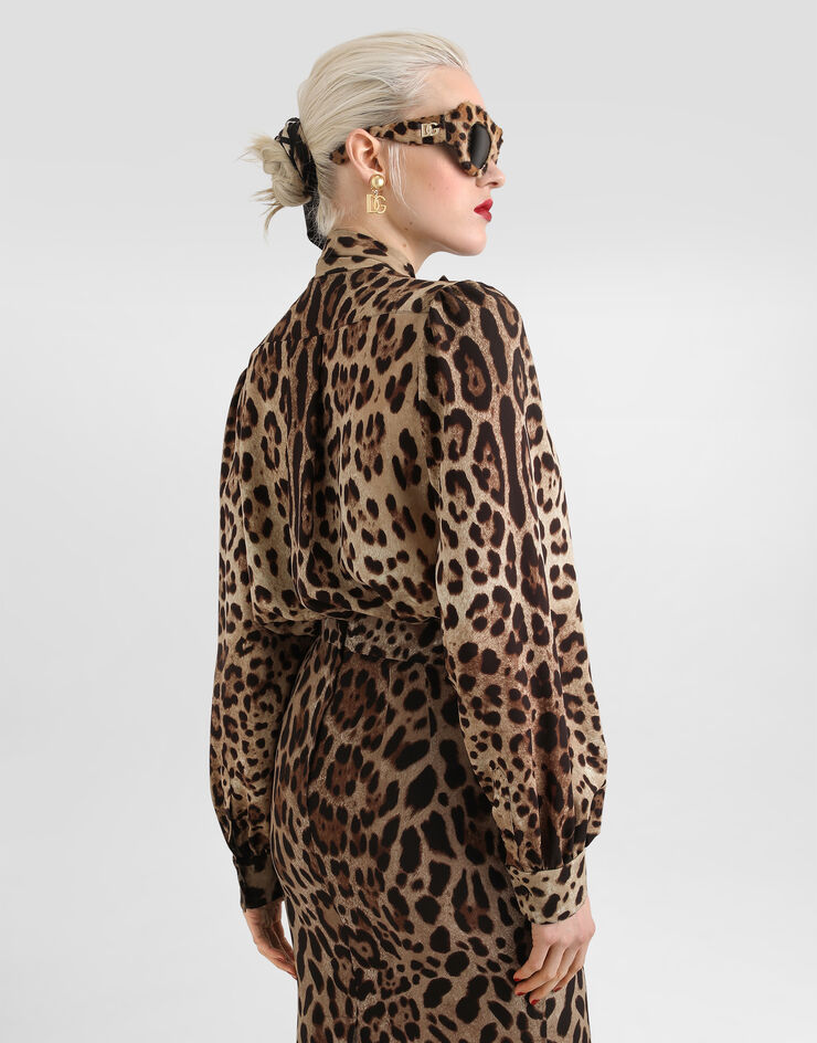 Dolce & Gabbana Leo-print silk charmeuse shirt Dolce & Gabbana Leo-print silk charmeuse shirt Print F5P98TFSADD