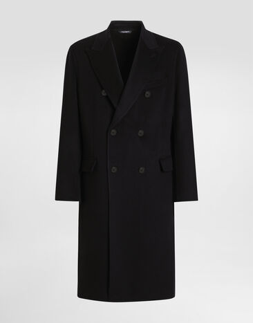 Dolce & Gabbana Cappotto doppiopetto in cashmere Nero G050JTGJ748