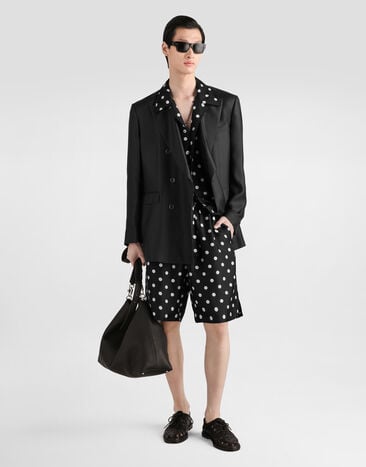 Dolce & Gabbana Sicilia light double-breasted silk twill jacket Black G2VD4TFU1XB