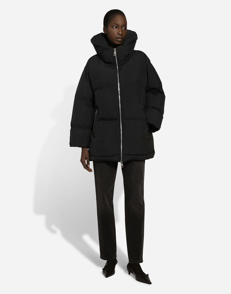 Dolce & Gabbana ロゴプレート パデッド ダウンジャケット ブラック F9S08TGDCMR