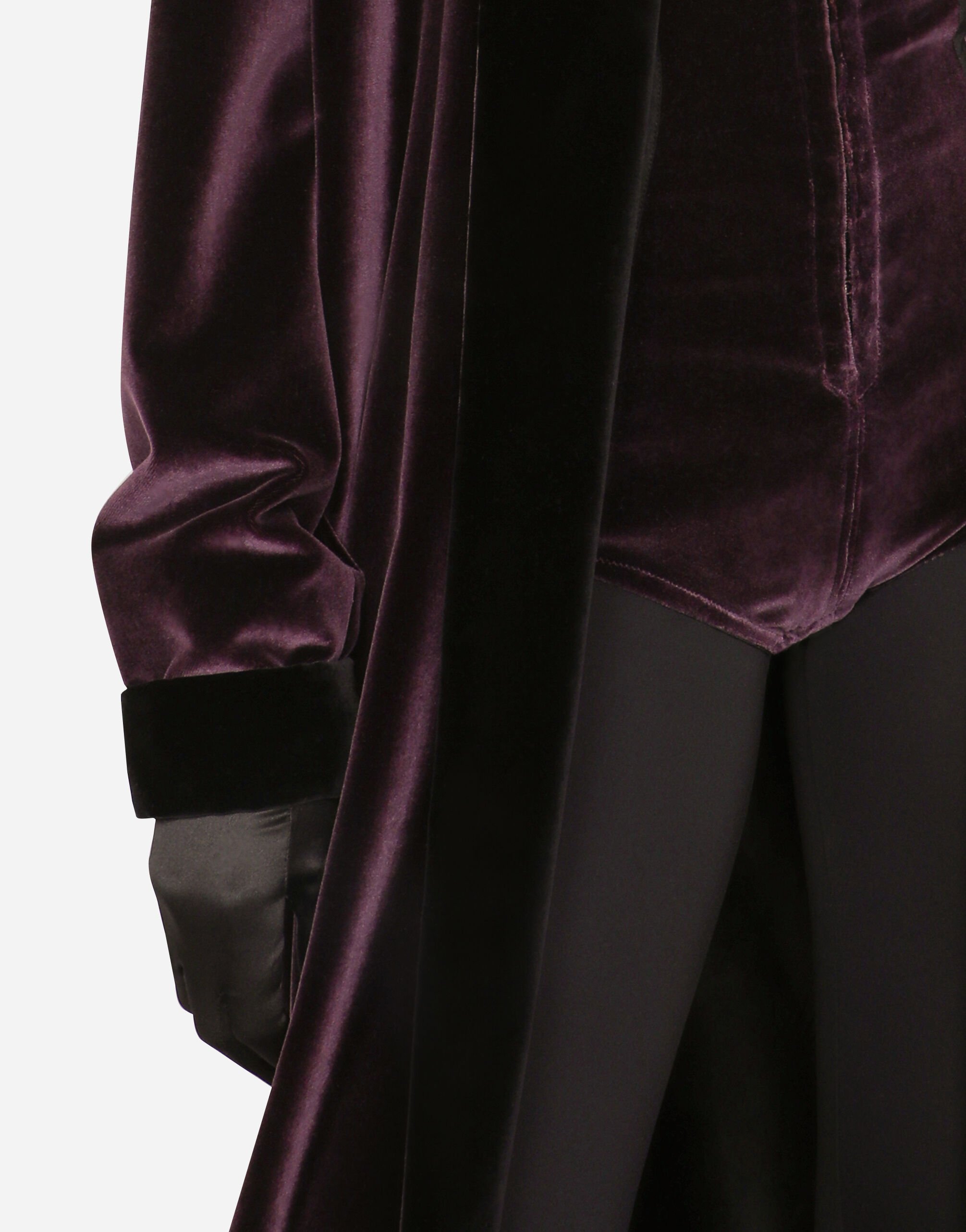 Purple velvet coat women's clearance