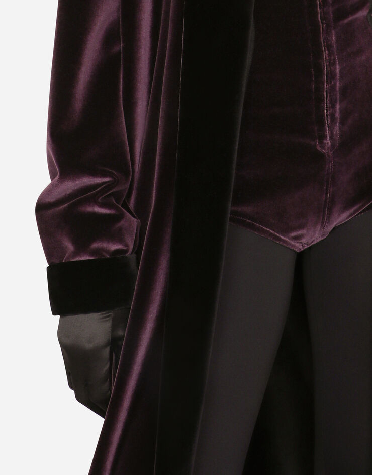 Dolce & Gabbana KIM DOLCE&GABBANA Langer Mantel aus Samt Violett F0C7QTFUVJC