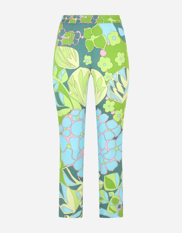 Dolce & Gabbana 60s-print charmeuse leggings Multicolor FTAG7TFSA2V