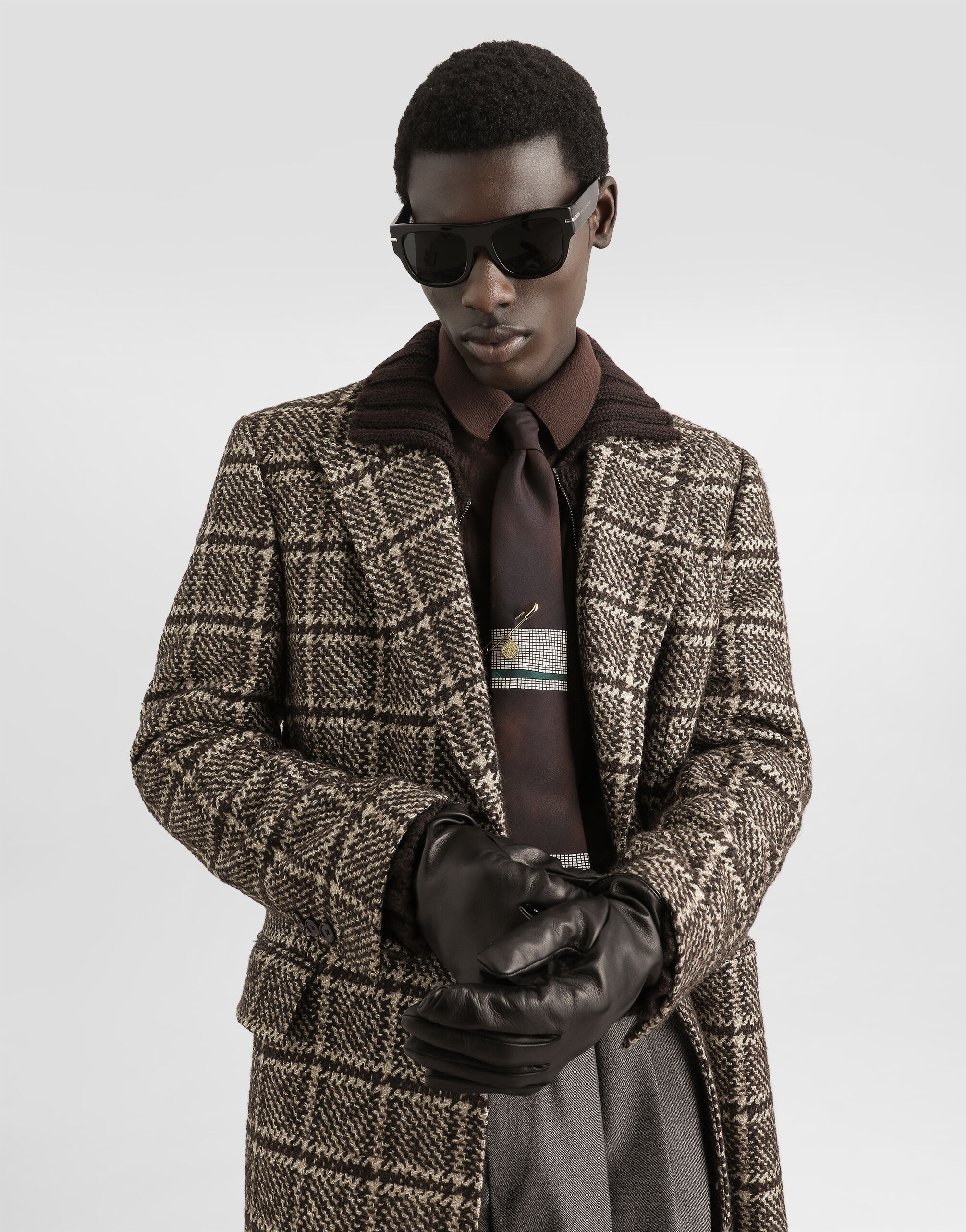Single-breasted check coat - thumbnail 4