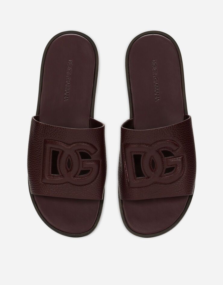 Dolce & Gabbana Deerskin sliders Bordeaux A80397A8034