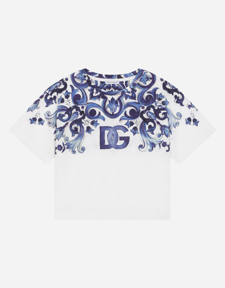 Dolce&Gabbana تيشيرت جيرسي بطبعة ماجوليكا متعدد الألوان L5JTJKG7E9Q