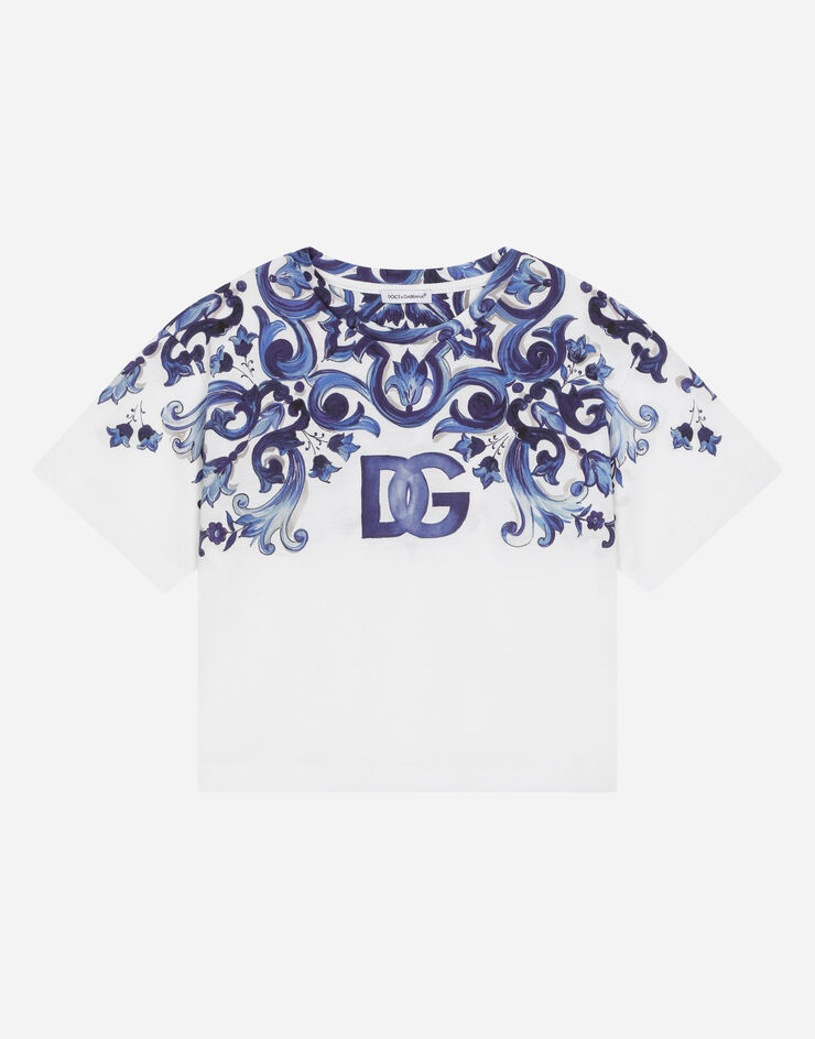 Dolce&Gabbana Jersey-T-Shirt Majolika-Print Mehrfarbig L5JTJKG7E9Q