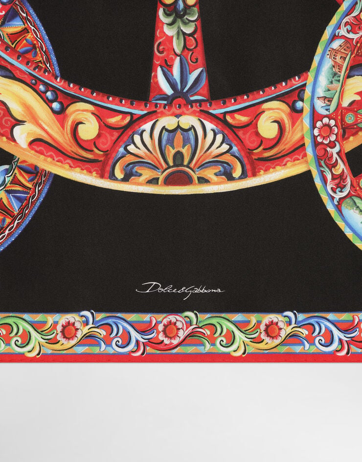 Dolce & Gabbana 90x90 carretto-print silk twill scarf Multicolor FN090RGDDU5