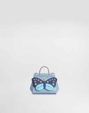 Dolce & Gabbana Calfskin nappa Sicily crossbody bag with patch embellishment Azure EB0003AS014