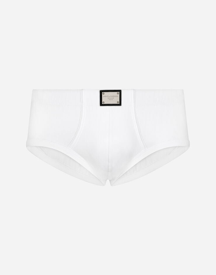 Dolce & Gabbana Two-way-stretch jersey Brando briefs with logo tag White M3E16JOUAIG