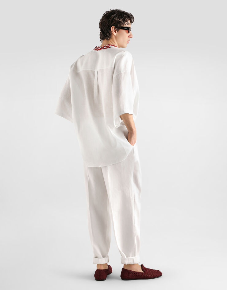 Dolce & Gabbana Shirt in linen Multicolor G5PF8TFU4EJ