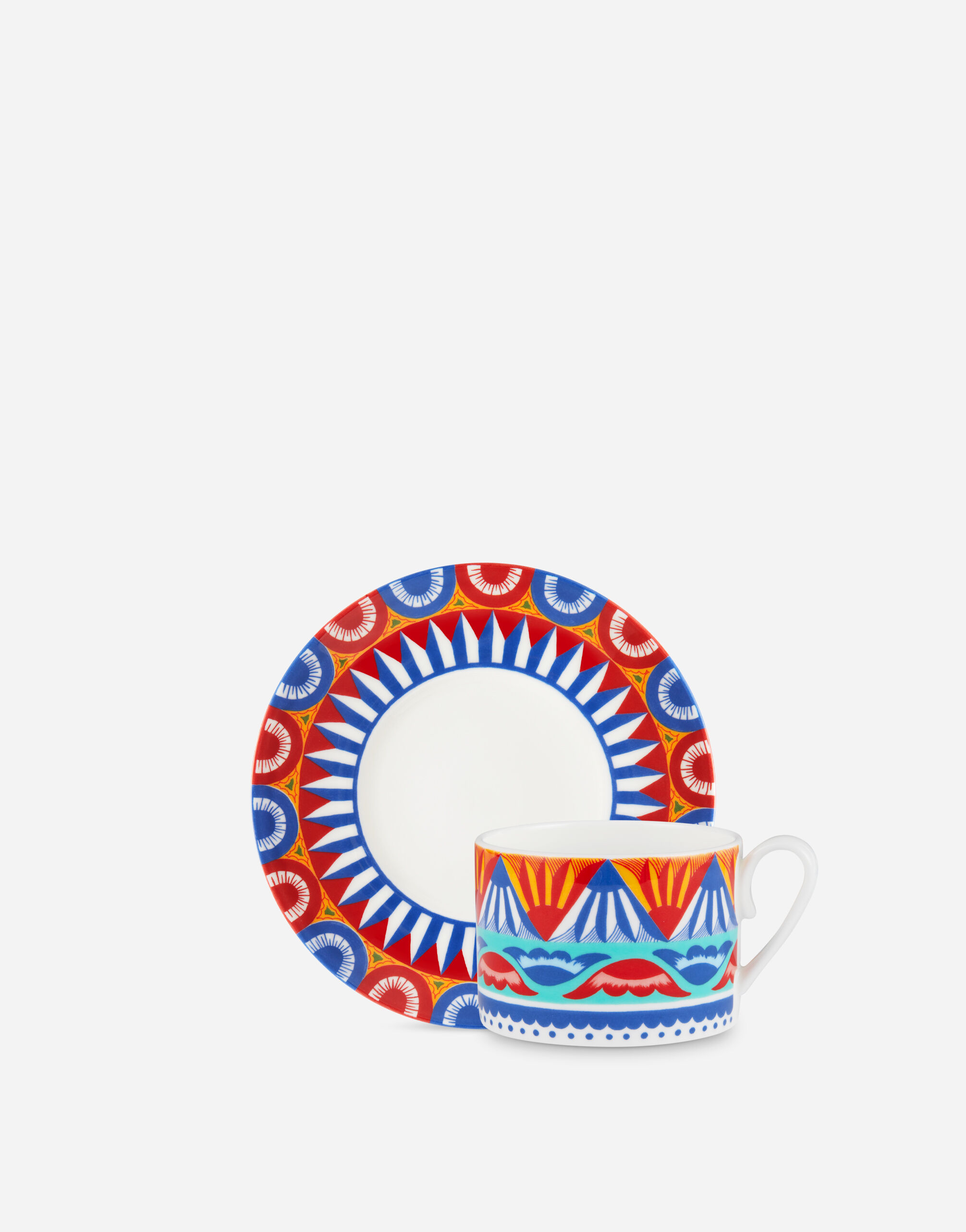 Dolce & Gabbana Teetasse mit Untertasse aus feinem Porzellan Mehrfarbig TC0S09TCAK3
