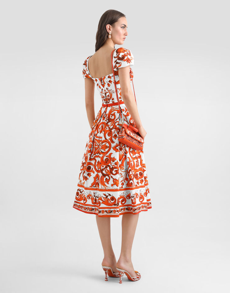 Dolce & Gabbana Majolica-print poplin dress Dolce & Gabbana Majolica-print poplin dress Multicolor F6TVKTGDDRL