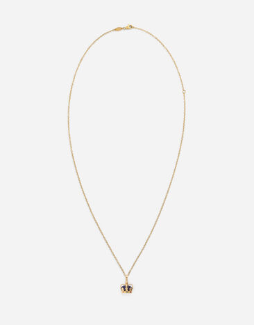 Dolce & Gabbana Crown-Anhänger aus Gelbgold mit Lapislazuli Gelbgold WAKK1GWLAP1