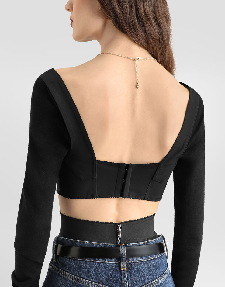 Dolce & Gabbana Satin bustier top Dolce & Gabbana Satin bustier top Black F7CH6TGDEB8