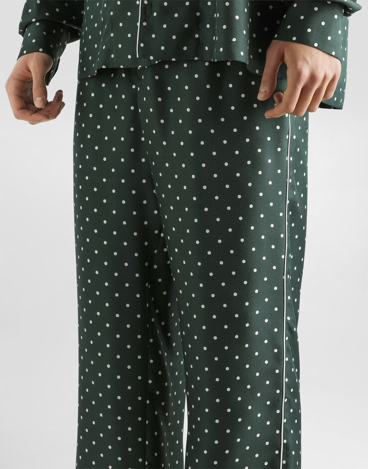 Dolce & Gabbana Polka dot-print vanity silk twill trousers Dolce & Gabbana Polka dot-print vanity silk twill trousers GVRMATIS14A
