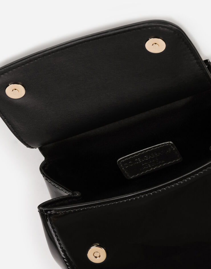 Dolce & Gabbana Мини-сумка sicily из лакированной кожи черный EB0003A1067