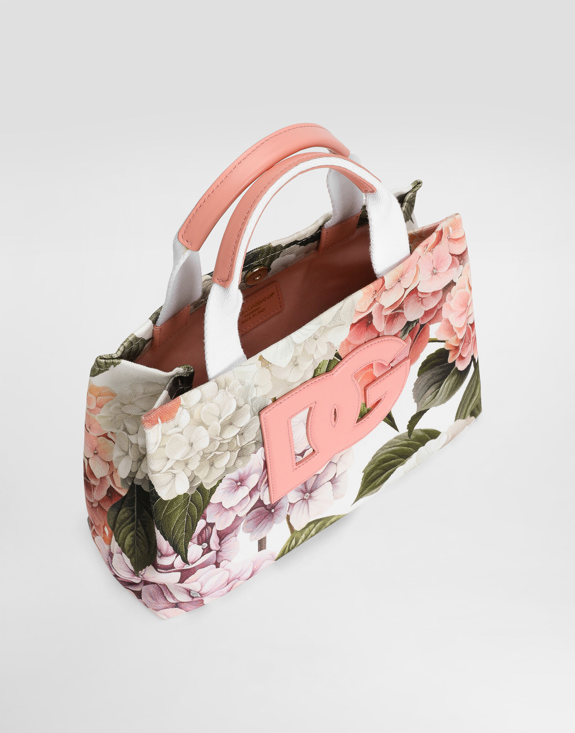 Hydrangeas-print canvas shopping bag in Multicolor for Girls
