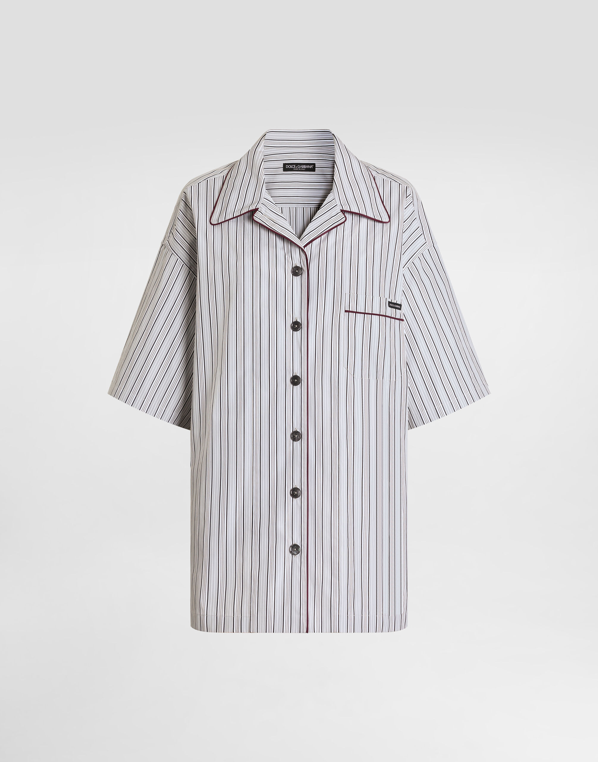 Striped poplin shirt in Multicolor for Women | Dolce&Gabbana® US