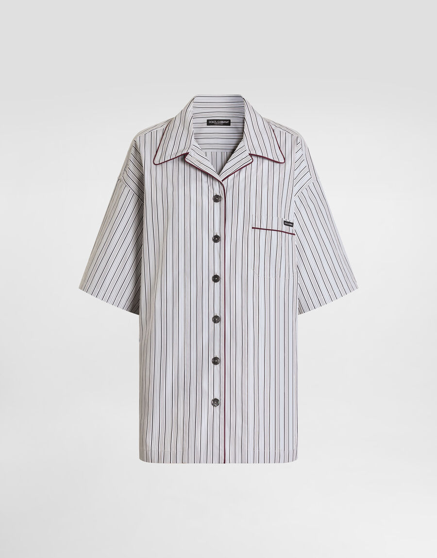 Striped poplin shirt