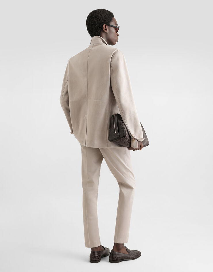 Dolce & Gabbana Single-breasted jacket in suede Multicolor G2WN7LHULUU