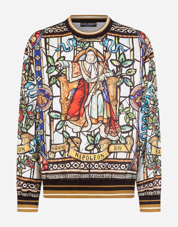 Dolce & Gabbana NAPOLEON PRINT SWEATER MULTICOLORED G9OZ8THHMY0