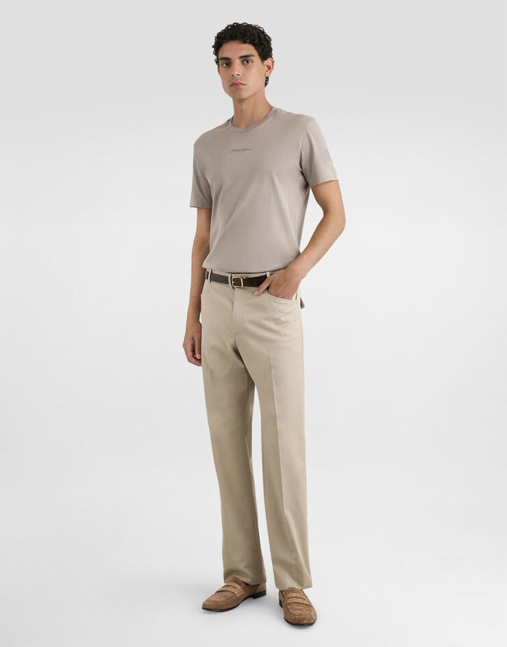 Dolce & Gabbana Cotton gabardine cargo trousers Beige GP13MZFUFNV