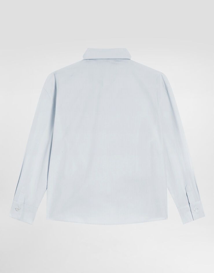 Dolce & Gabbana قميص قطني بتطريز ورقعة Grey L44S46FU609