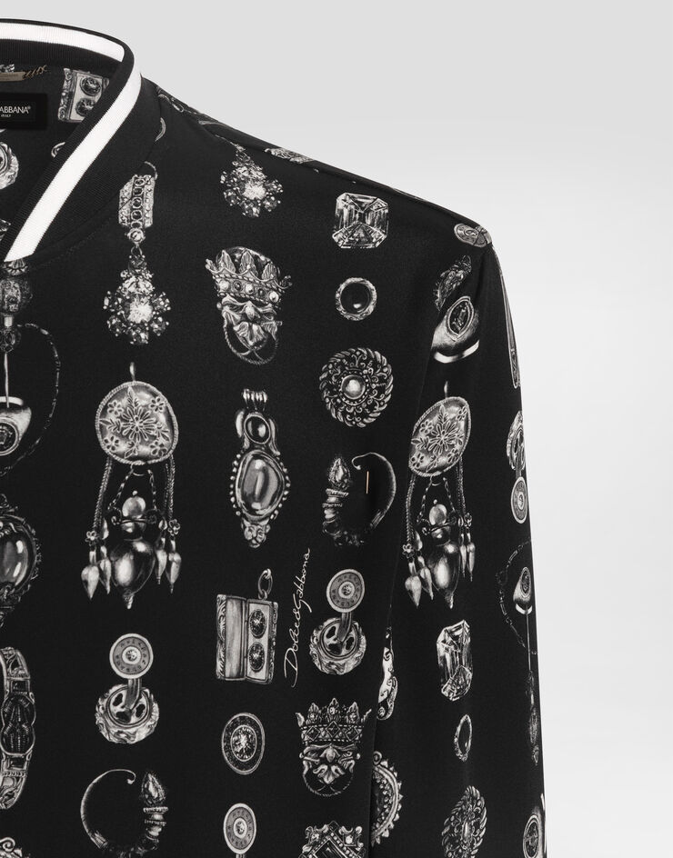 Dolce & Gabbana Jewel-print marocain crêpe jacket Print G9BLMTIS1ZW