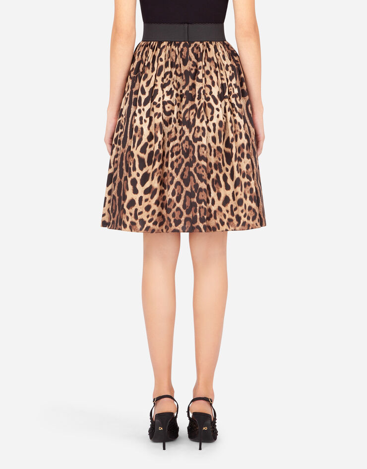 Dolce & Gabbana Leopard-print poplin circle skirt Multicolor F4BO0THS5E3