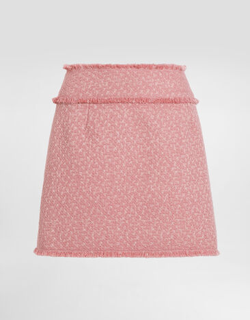 Dolce & Gabbana Wool raschel tweed miniskirt Print F4BBOTIS1Y7