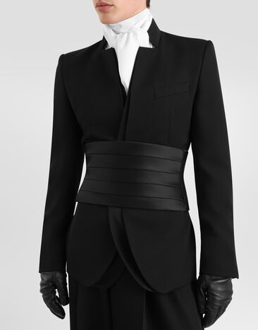 Dolce & Gabbana Kummerbund aus Seidenduchesse Schwarz G719YTFU1KM