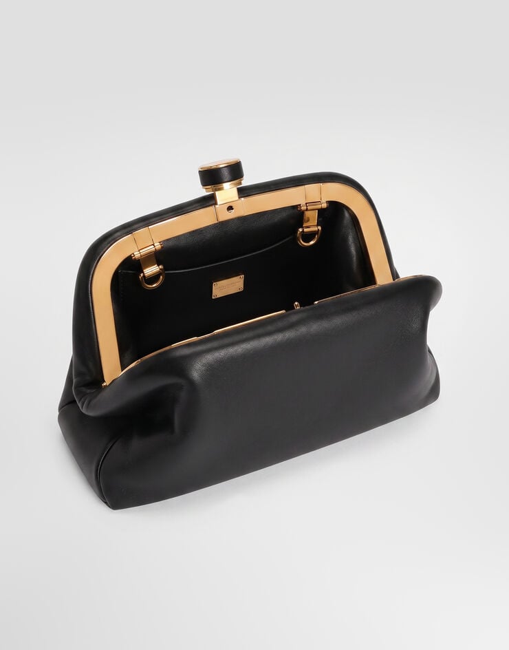 Dolce & Gabbana حقيبة يد Grandma mini من جلد نابا plongé أسود BB7993BF984