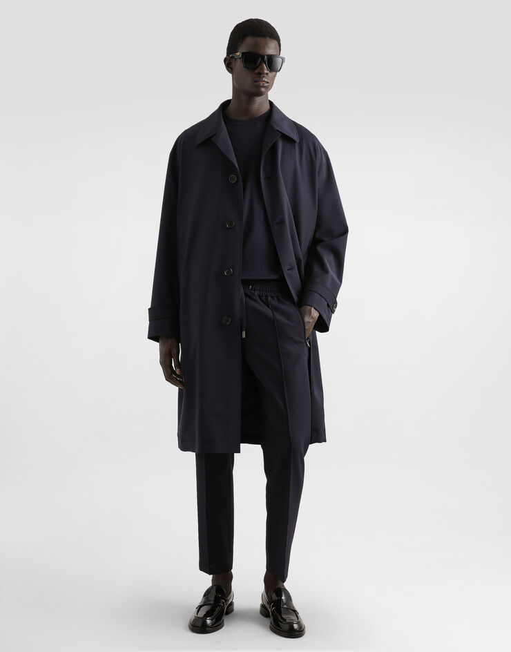 Dolce & Gabbana 羊毛单排扣风衣 蓝 G036CTFURK8
