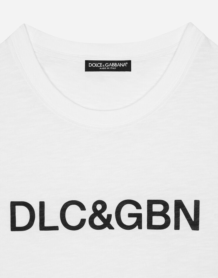 Dolce & Gabbana Cotton T-shirt with Dolce&Gabbana logo White G8PN9TG7M8F