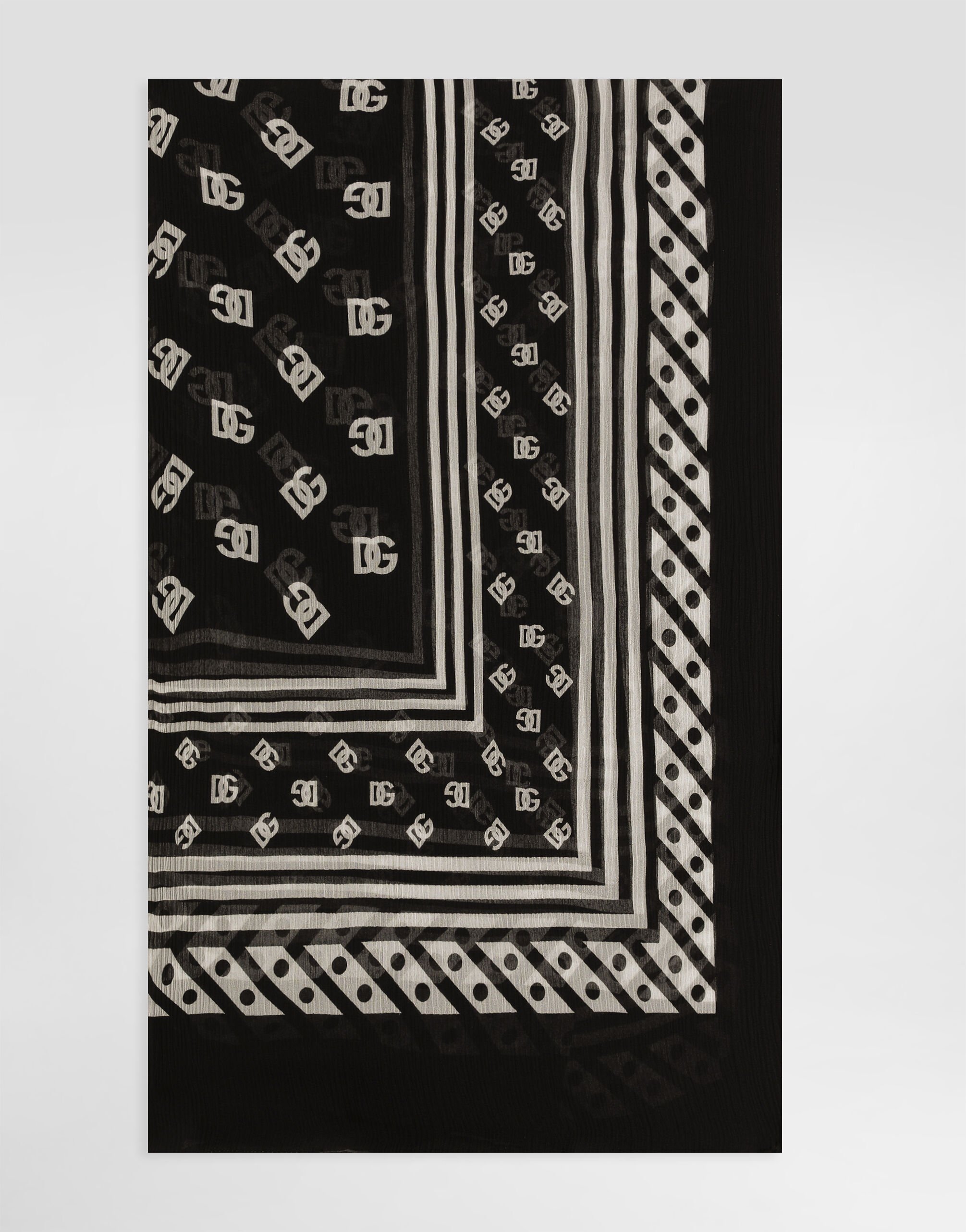 DOLCE & GABBANA バンドゥスカーフ シルク DG ロゴ カレット柄 Silk scarf with all-over DG logo print in Print for Women