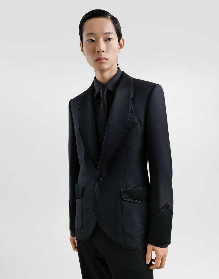 Dolce & Gabbana Einreihige Jacke aus Wolle Mehrfarbig G2UO1TFM2GR