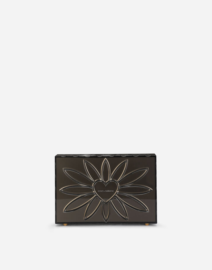 Dolce & Gabbana Devotion box bag in transparent plexiglass with rhinestone embellishment Black BB6941AW988