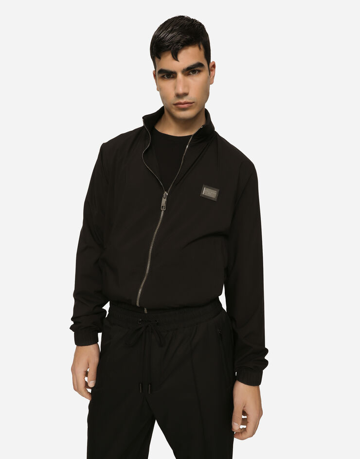 Dolce&Gabbana Light nylon jacket with branded tag Black G9AOFTGG731
