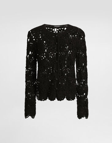 Dolce & Gabbana Crochet-knit cardigan Black FXVG2TJBCLF