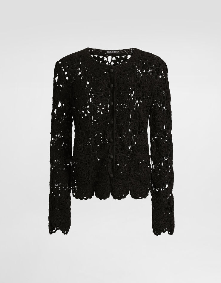 Dolce & Gabbana Crochet-knit cardigan Dolce & Gabbana Crochet-knit cardigan Black FXVG2TJBCLF