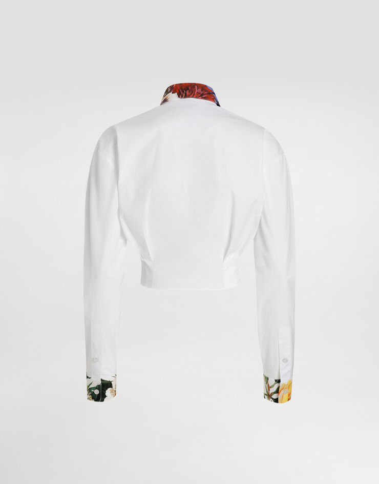 Dolce & Gabbana Bouquet-print poplin shirt White F5S65TGDDCN