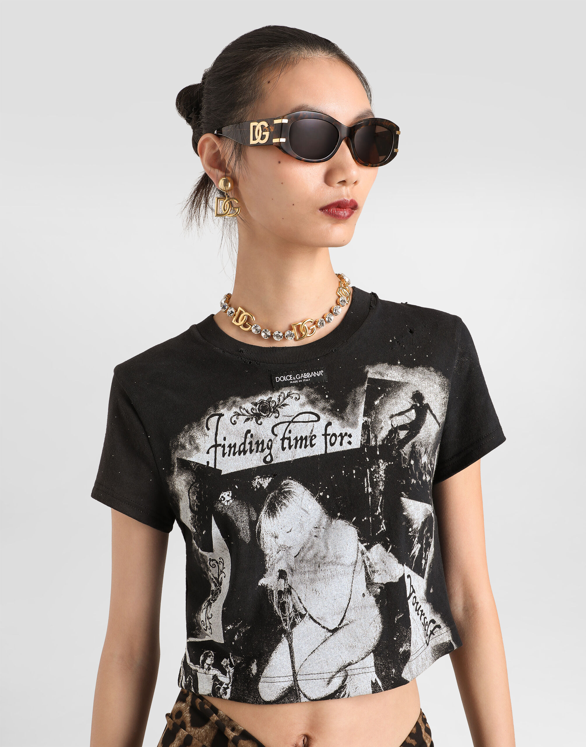 マルチカラーのウィメンズ ジャージー Tシャツ | Dolce&Gabbana®