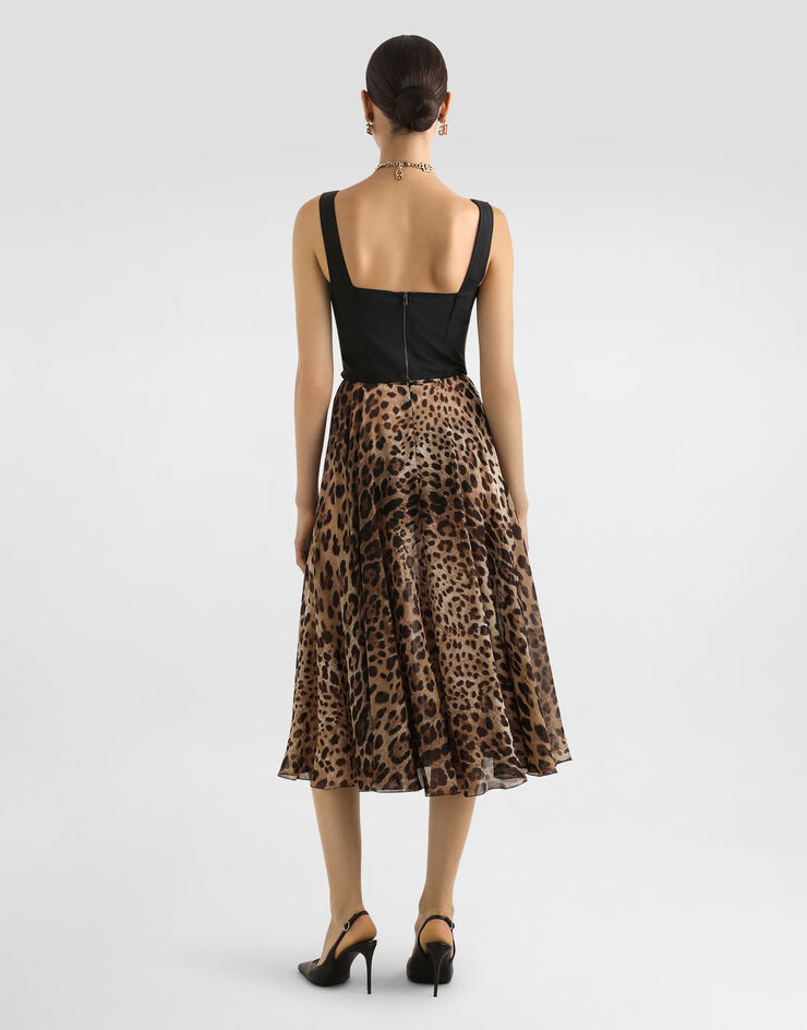 Dolce & Gabbana Leopard-print chiffon circle skirt Print F4CSOTIS1DY