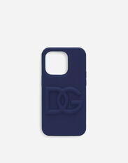 Dolce & Gabbana Branded rubber iPhone 14 Pro cover Blue BP3266AG816