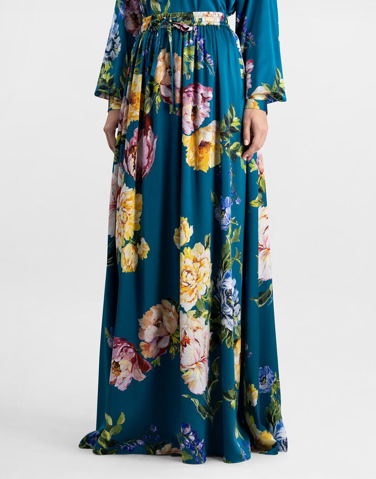 Dolce & Gabbana Peony-print silk skirt Multicolor I4N21WIS11R