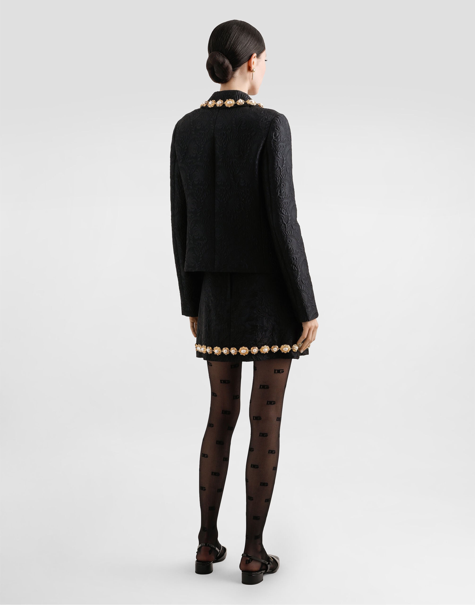 Blackのウィメンズ ブロケード ミニスカート | Dolce&Gabbana®