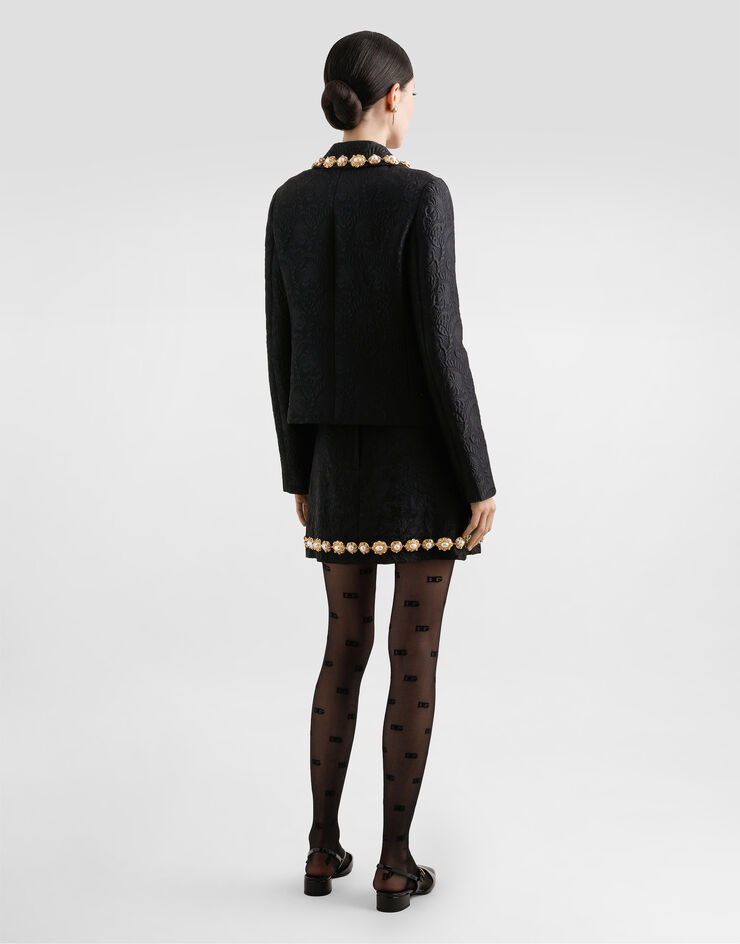 Dolce & Gabbana تنورة قصيرة بروكيد أسود F4A8CZHJMQO