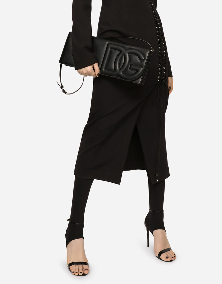 Dolce & Gabbana Calfskin DG Logo Baguette bag Black BB7288AW576